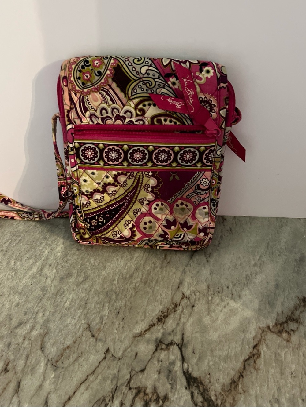 Vera Bradley Very Berry Paisley Mini Hipster Quilted Crossbody Bag - Picture 2 of 8